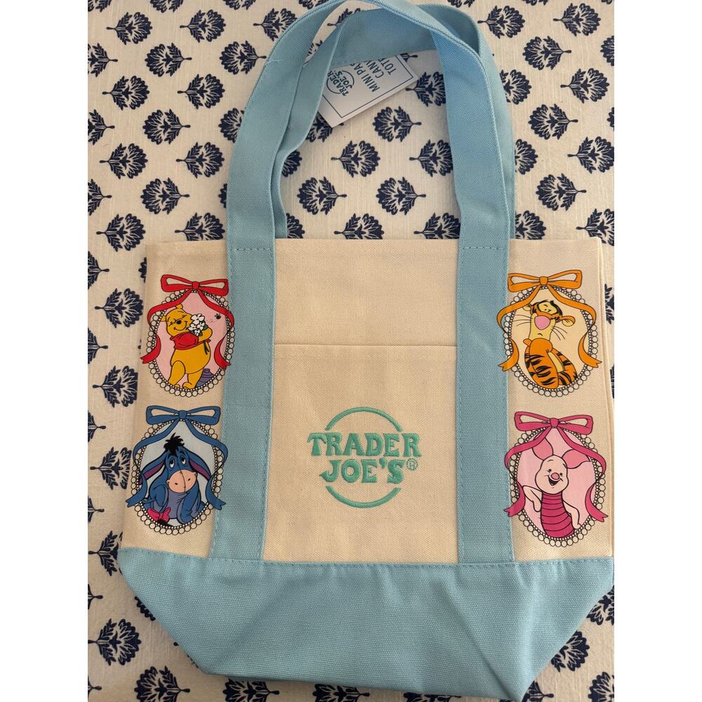 Disney Winnie The Pooh Coquette Blue Custom Made Trader Joes Mini Tote